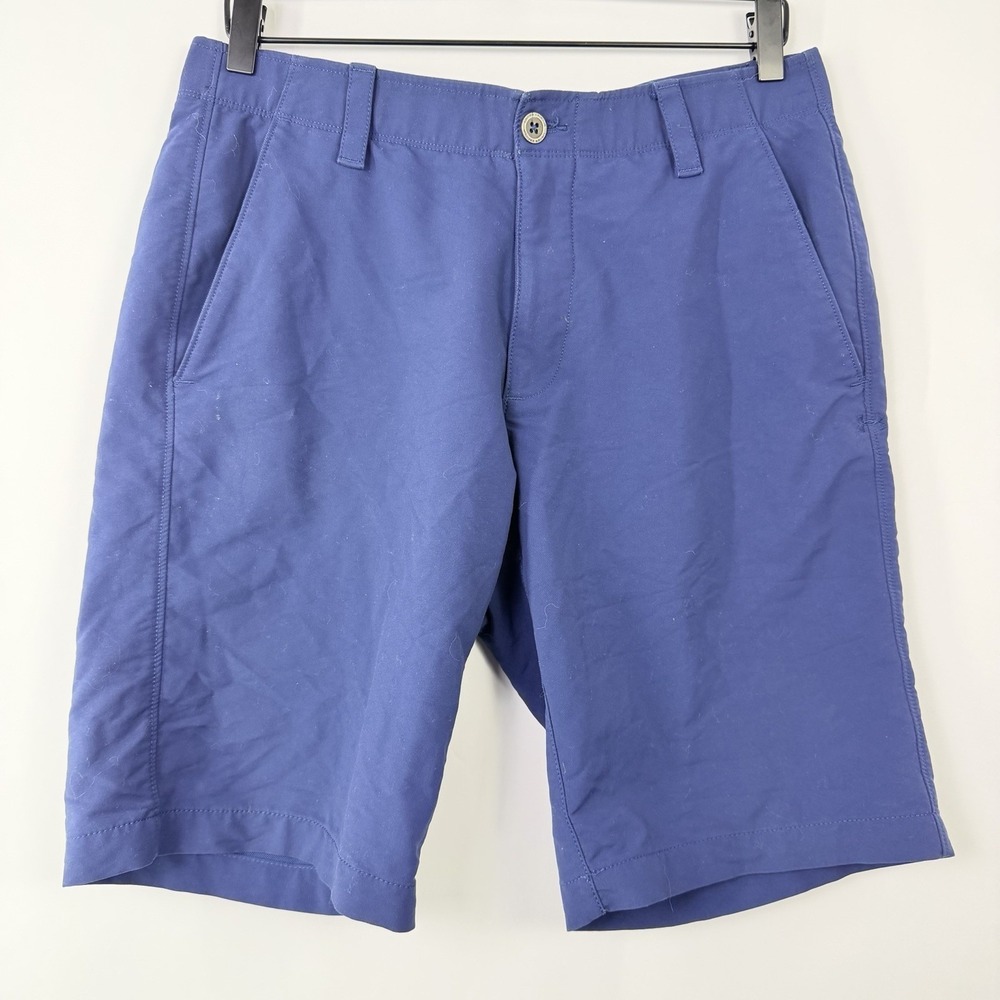 Under Armour HeatGear Golf‎ Shorts Mens 32 Blue Performance Stretch 10" Inseam